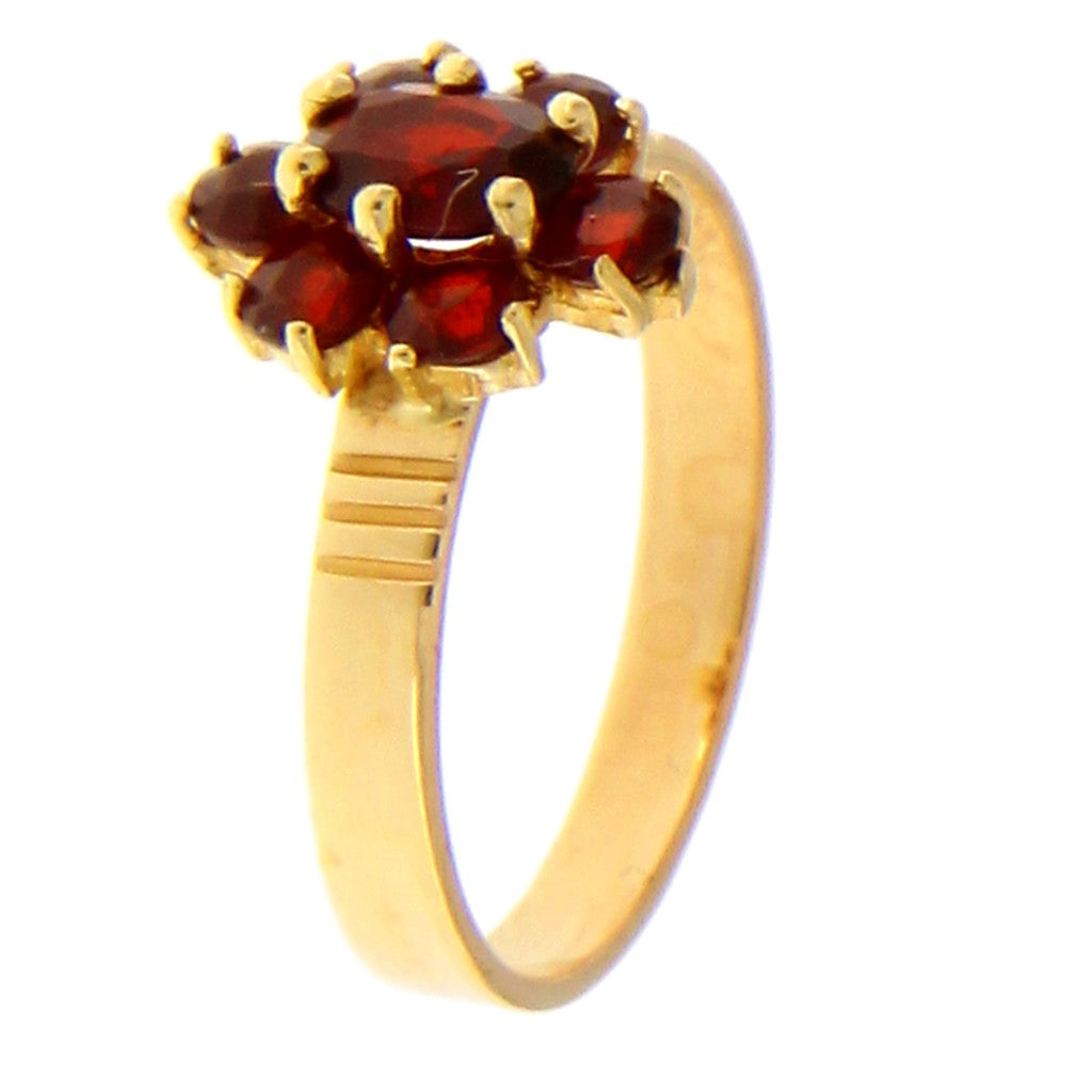 Anello Fiore con Granati