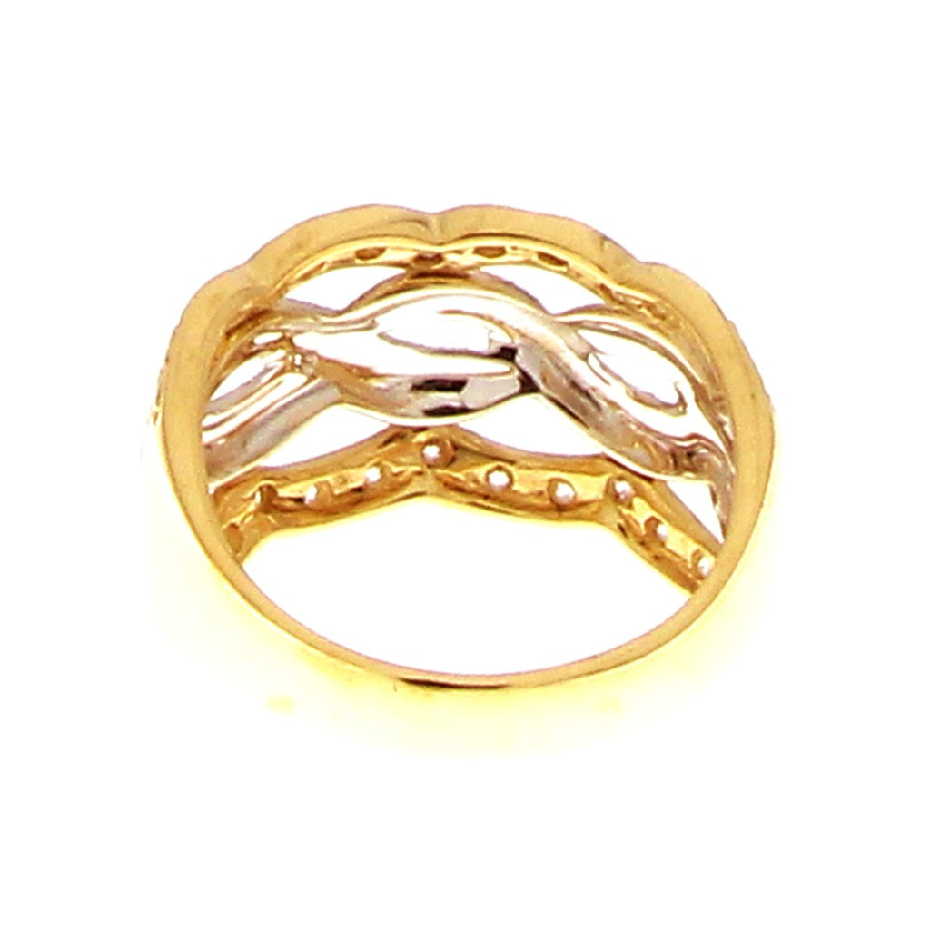 Anello Intreccio Due Ori