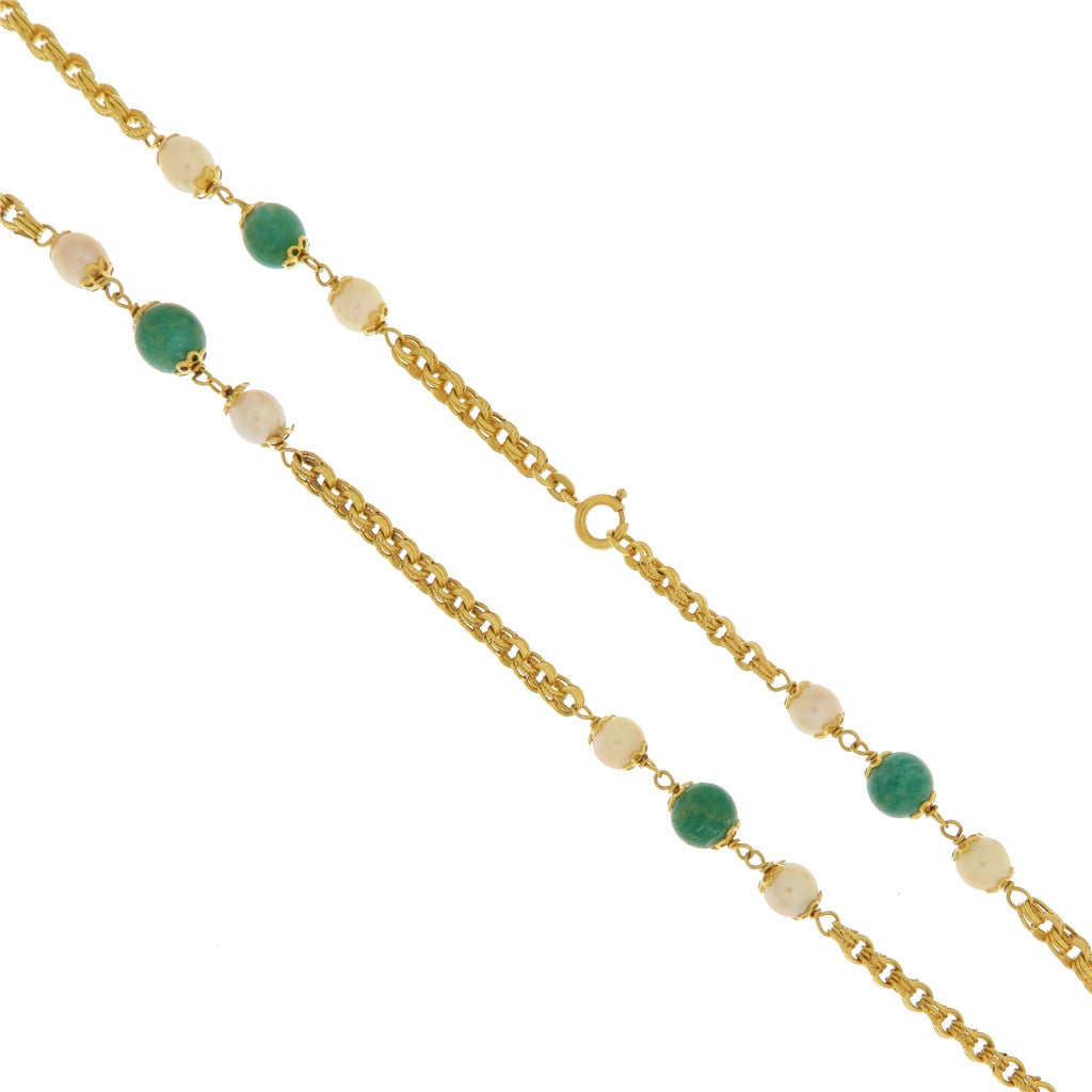 Collana Giunchiglio con Perle e Giada (articolo NON in saldo)
