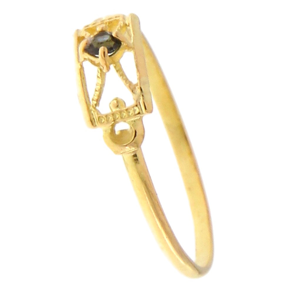 Anello Rettangolo con Pietra Blu