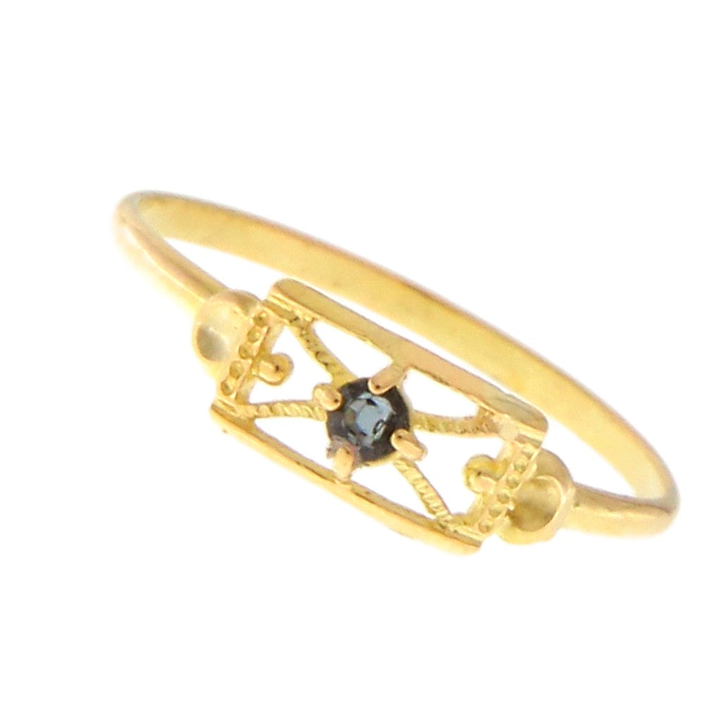 Anello Rettangolo con Pietra Blu