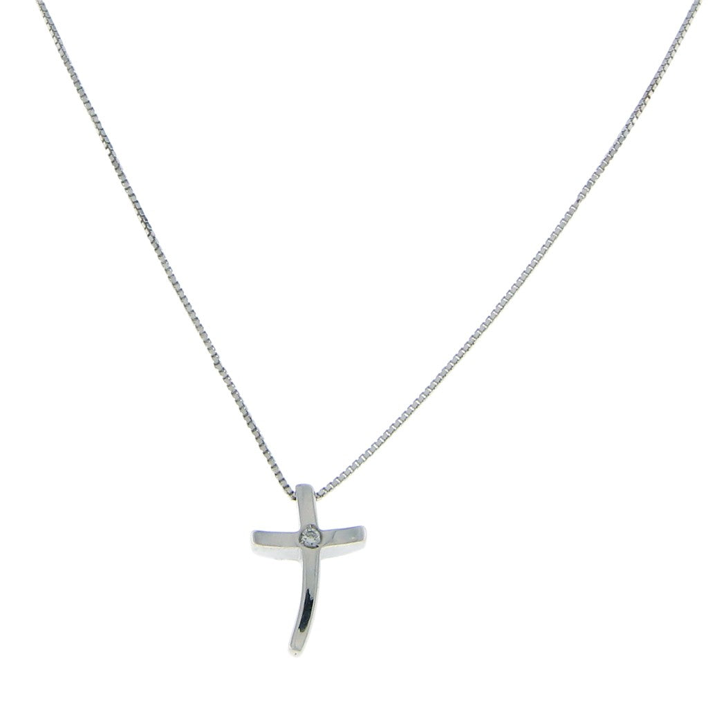 Armonie Collana Venetina con Croce e Diamante da 0.02 CT