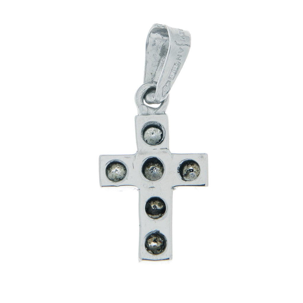 Ciondolo Croce con Pietre Bianche