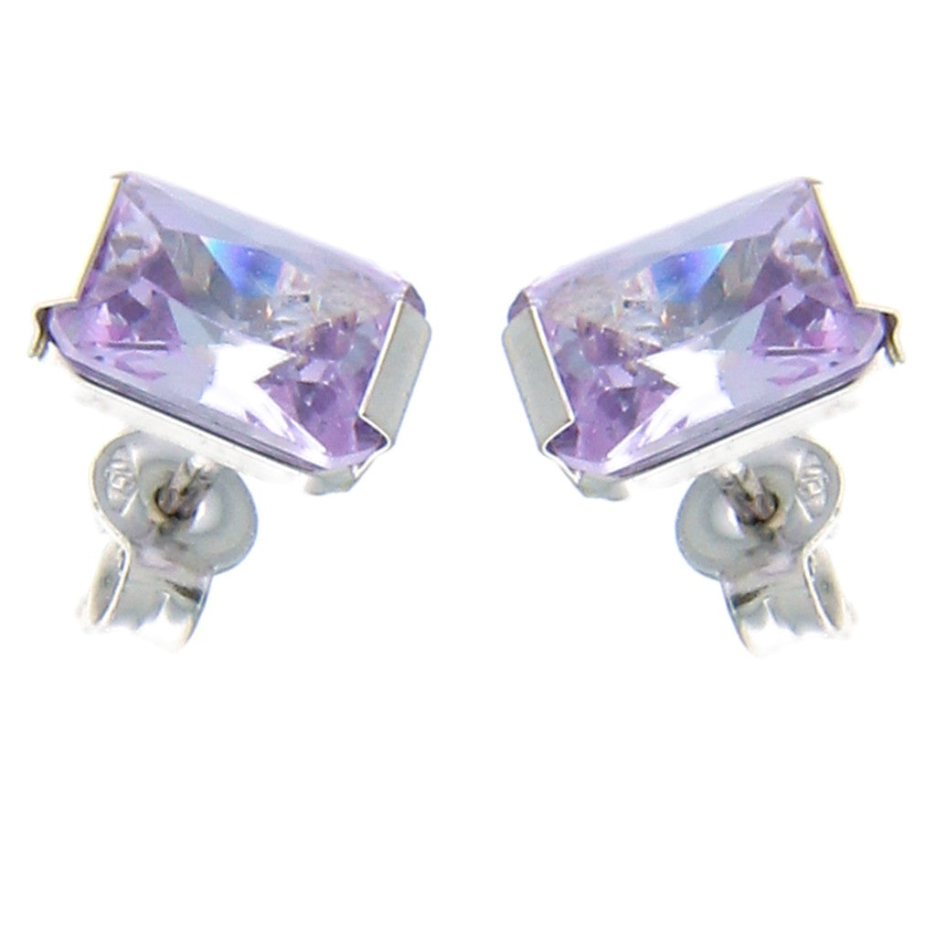 Orecchini Rettangolo Pietra Lilla/Viola