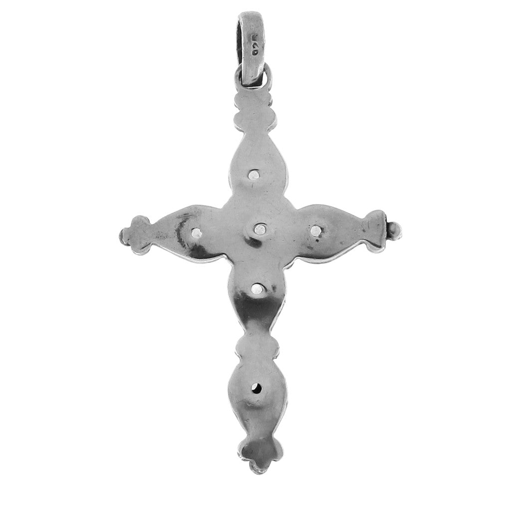 Ciondolo in Argento: Croce con Pietre Viola