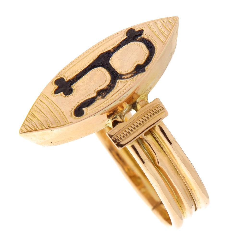 Anello Vintage in Lamine con Lettera R