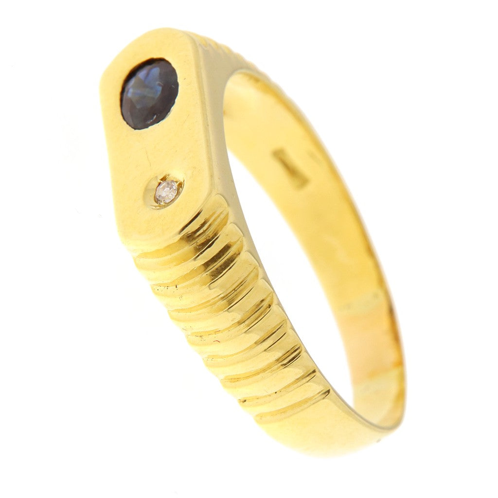 Anello Sigillo con Pietrina Blu