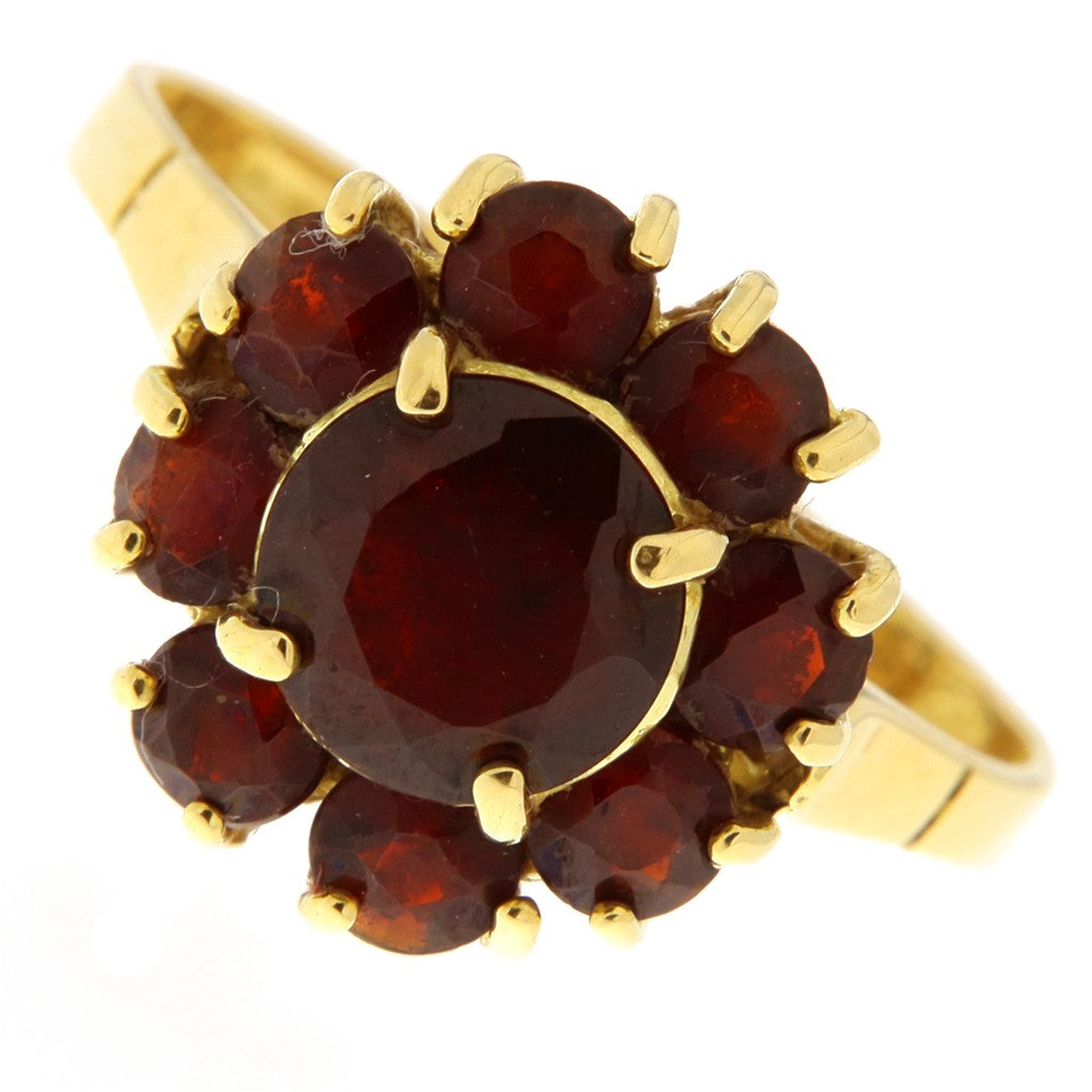 Anello Fiore con Granati