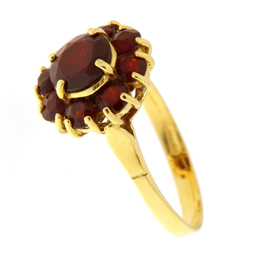 Anello Fiore con Granati