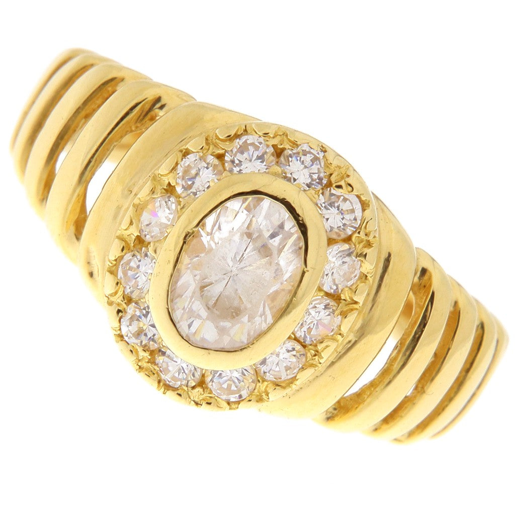 Anello Fascia Fiore Rigata