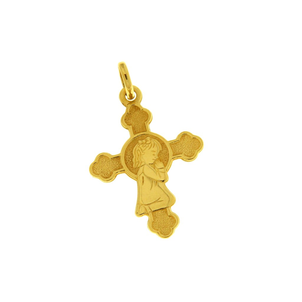 Ciondolo Croce Bimba in Preghiera