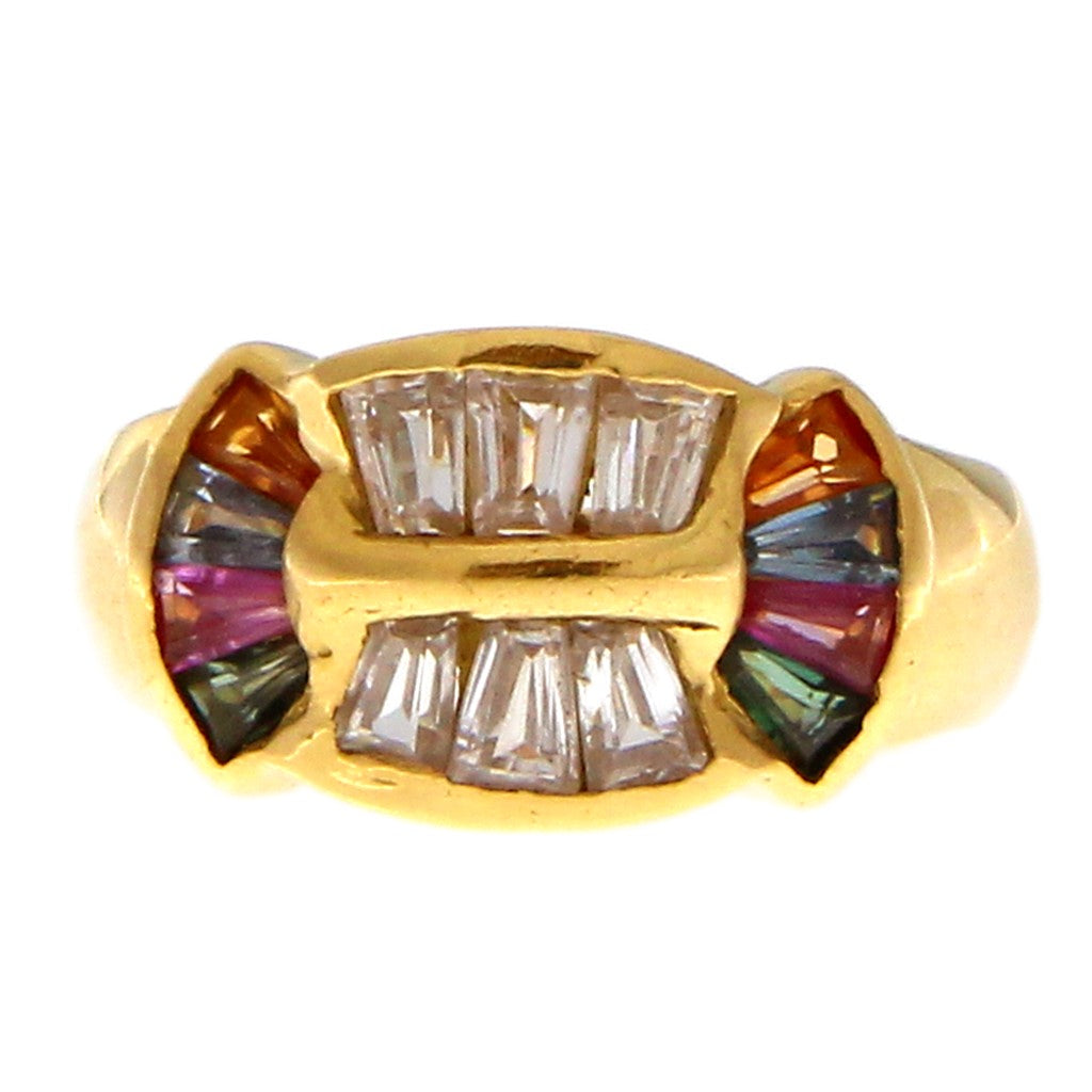 Anello Fascia Pietre Colorate