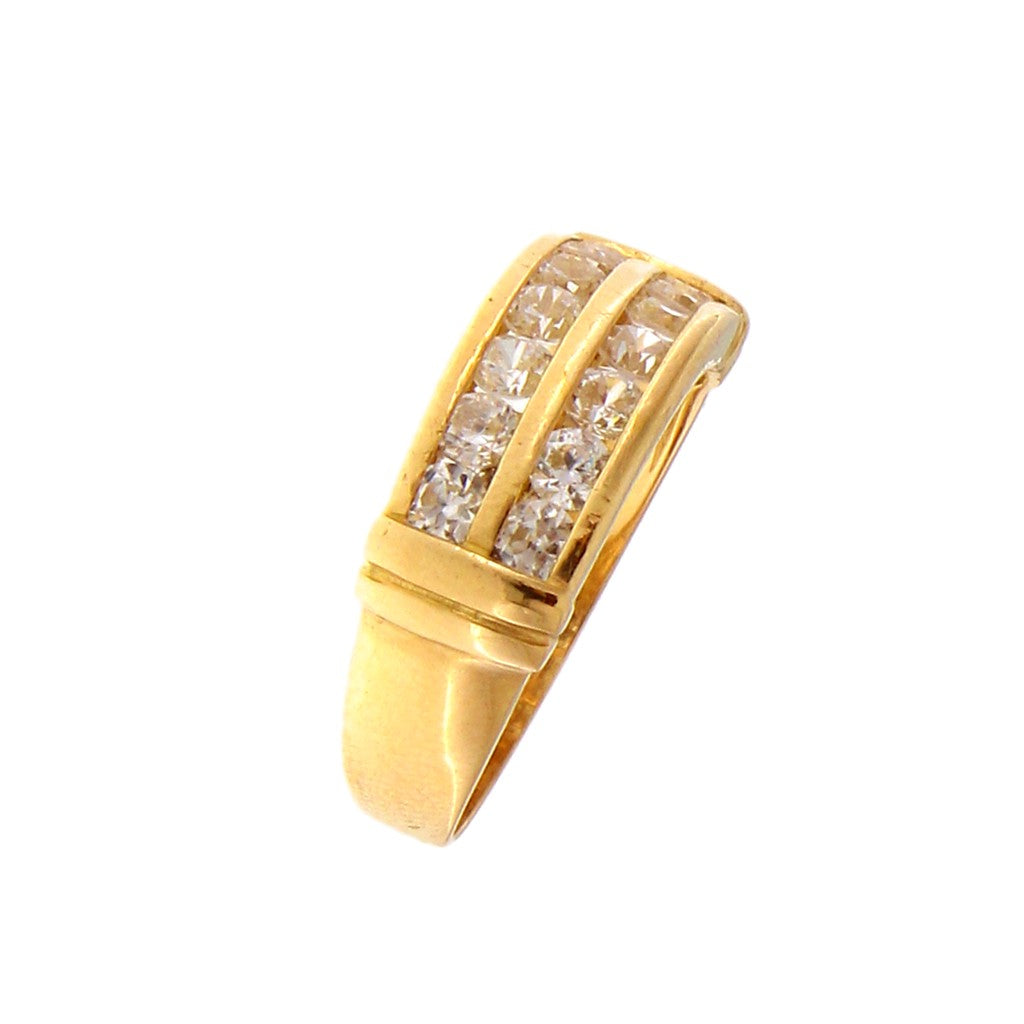 Anello Fascia Riviera Zirconi Doppia Fila