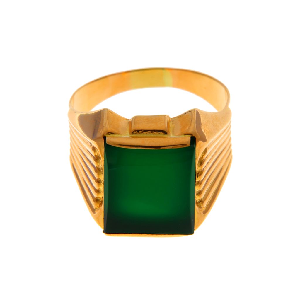 Anello Sigillo Pietra Verde