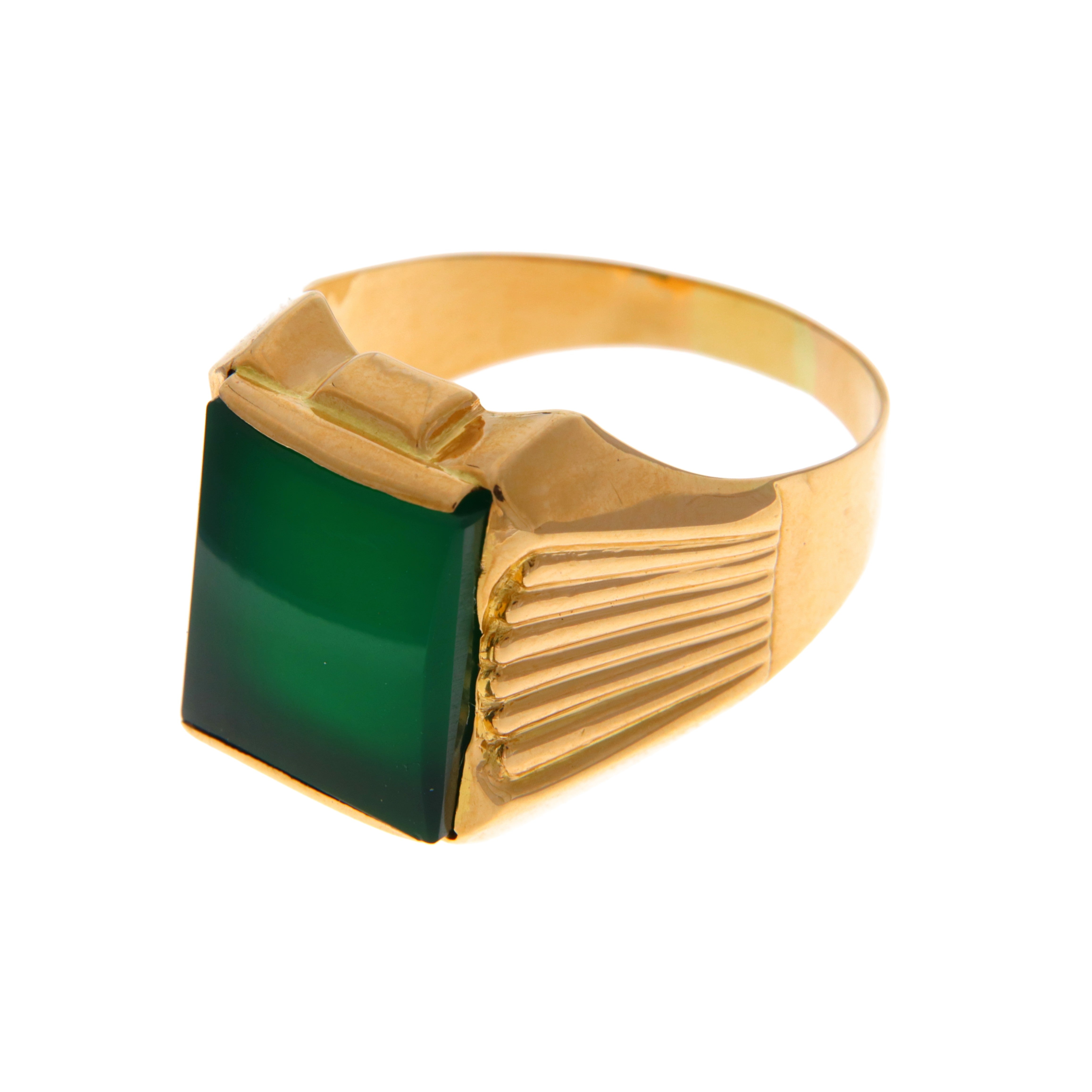 Anello Sigillo Pietra Verde