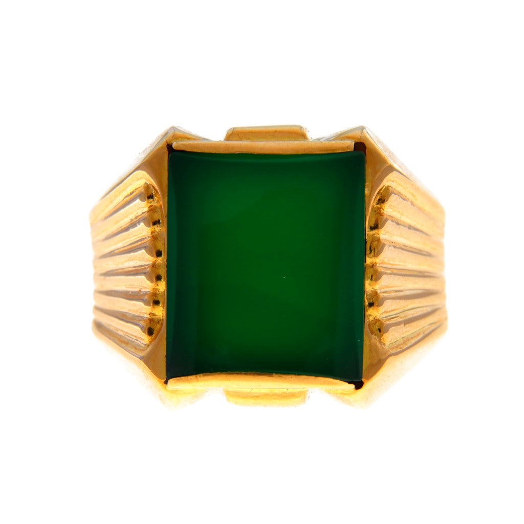 Anello Sigillo Pietra Verde