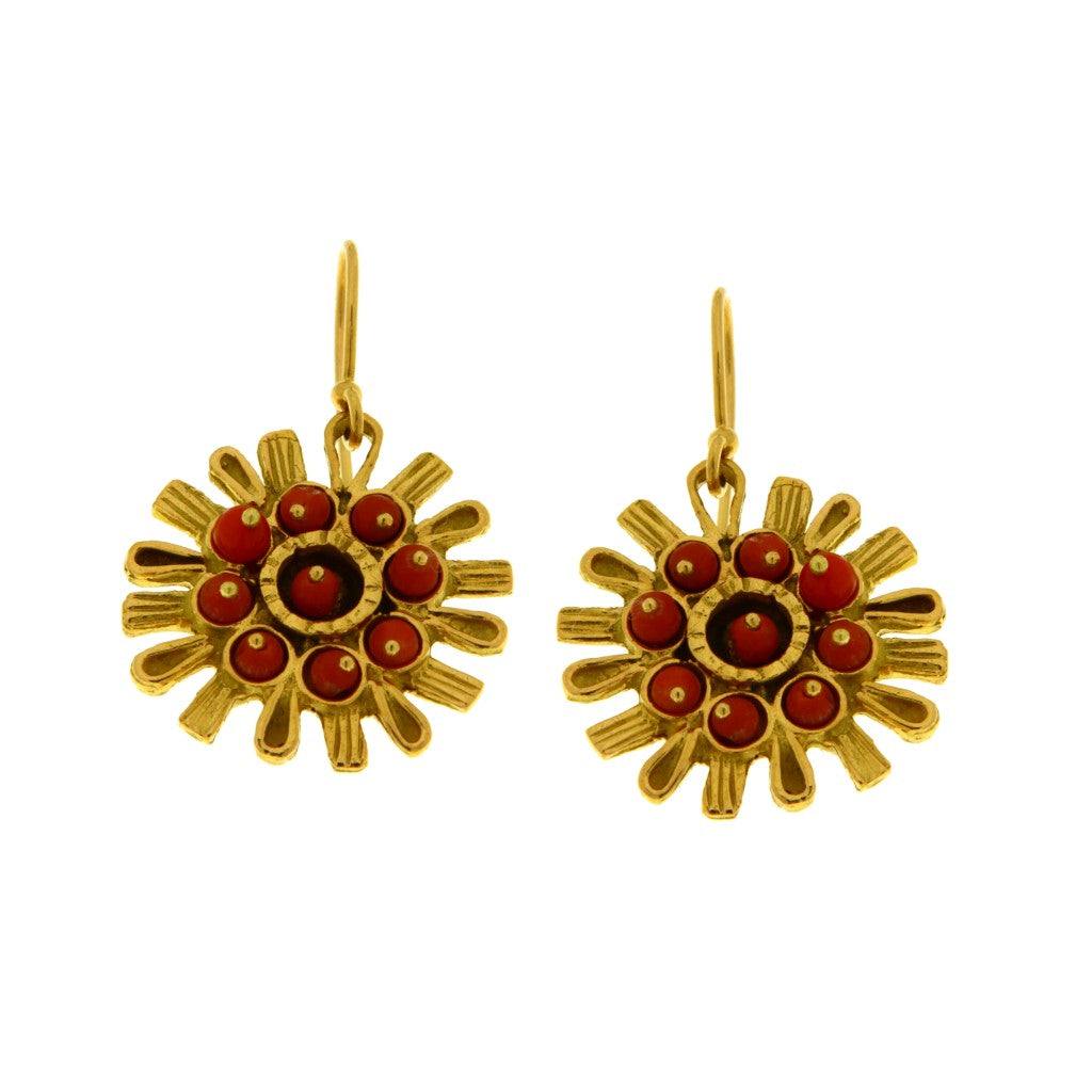 Orecchini Monachelle Soli con Sfere Rosse