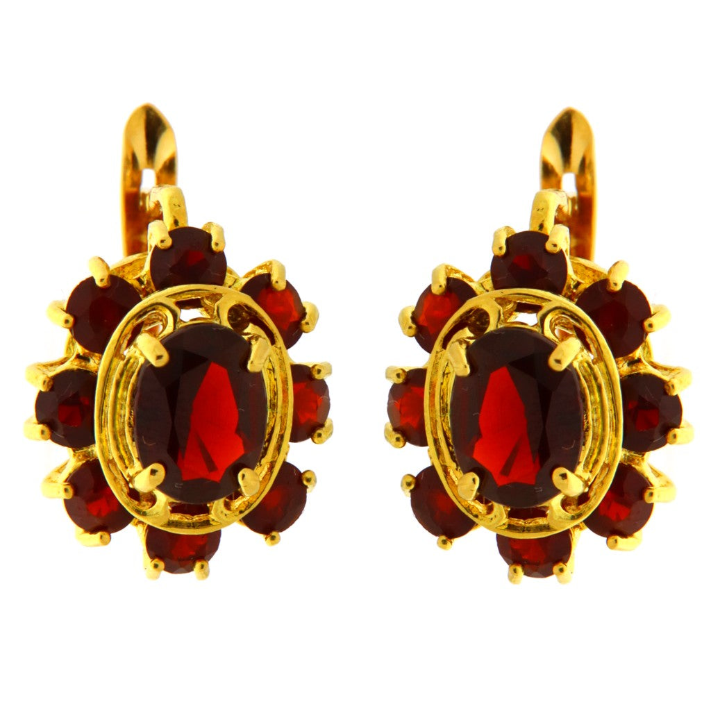 Orecchini Monachelle a Fiore con Granati