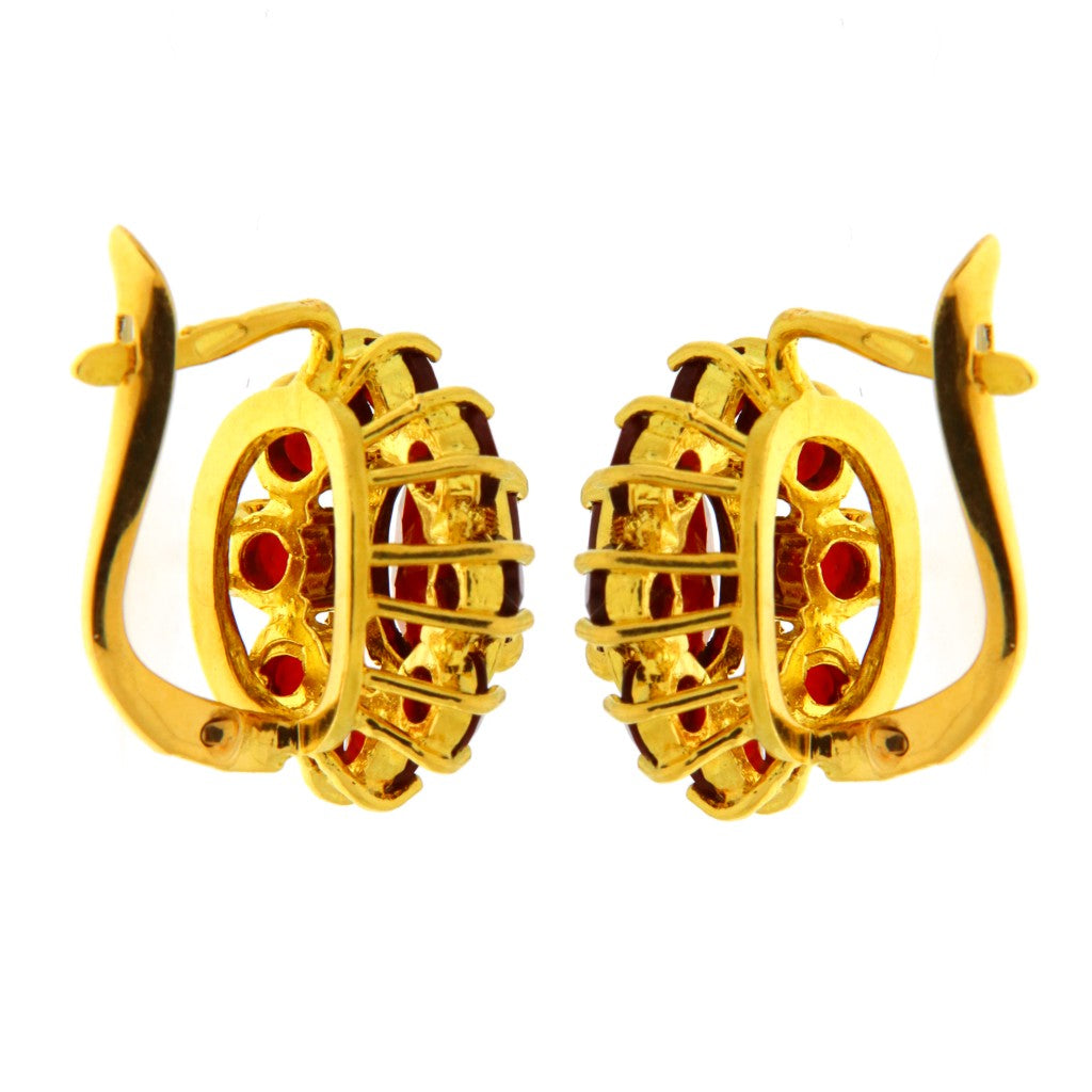 Orecchini Monachelle a Fiore con Granati