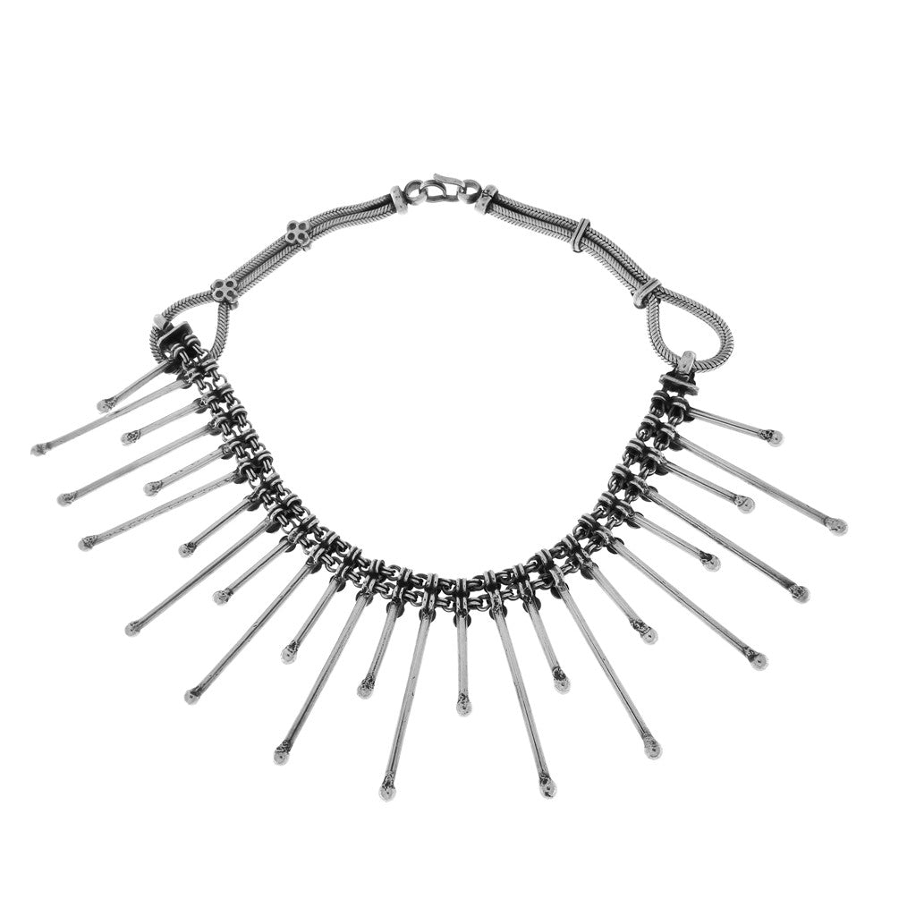 Collana in Argento: Girocollo a Fiammiferi Alternati