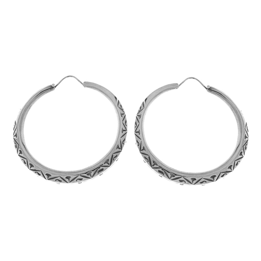 Orecchini in Argento: Cerchi Grandi Lavorati