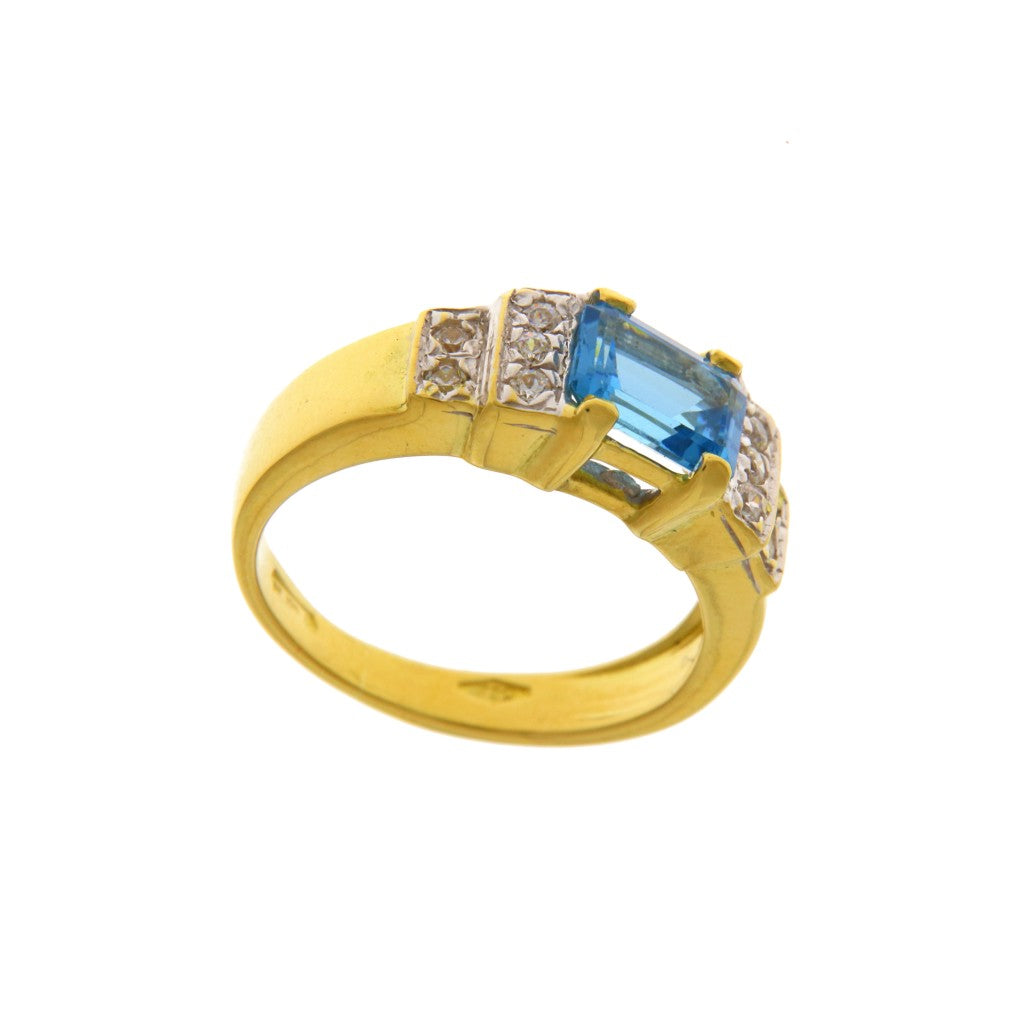 Anello Riviera Pietra Azzurra e Bianche