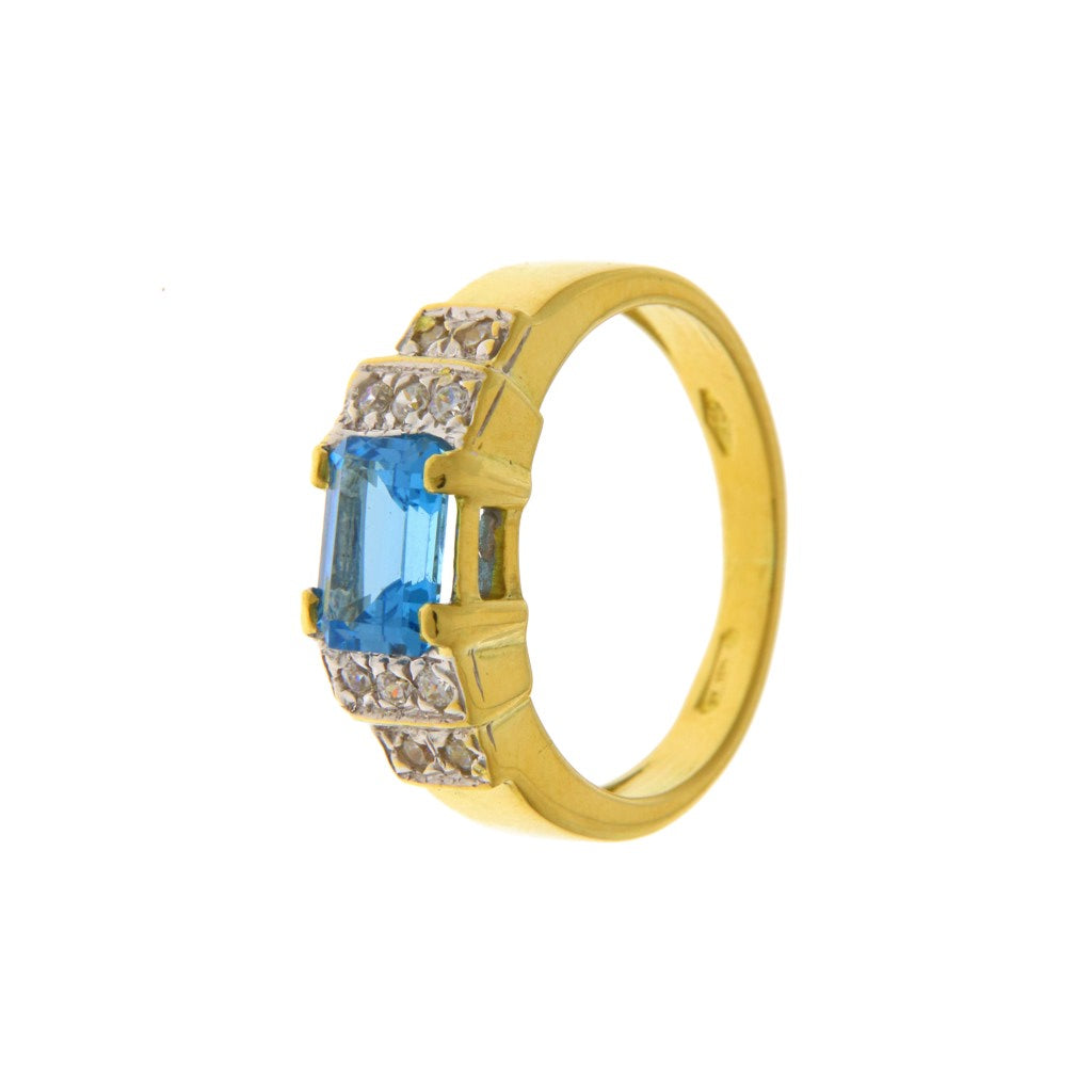 Anello Riviera Pietra Azzurra e Bianche