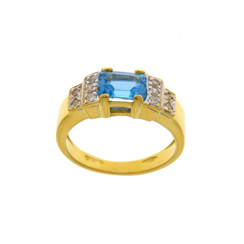 Anello Riviera Pietra Azzurra e Bianche