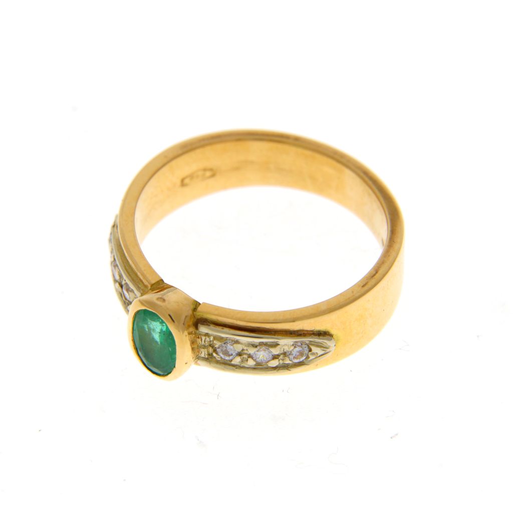 Anello Riviera Pietra Verde e Bianche