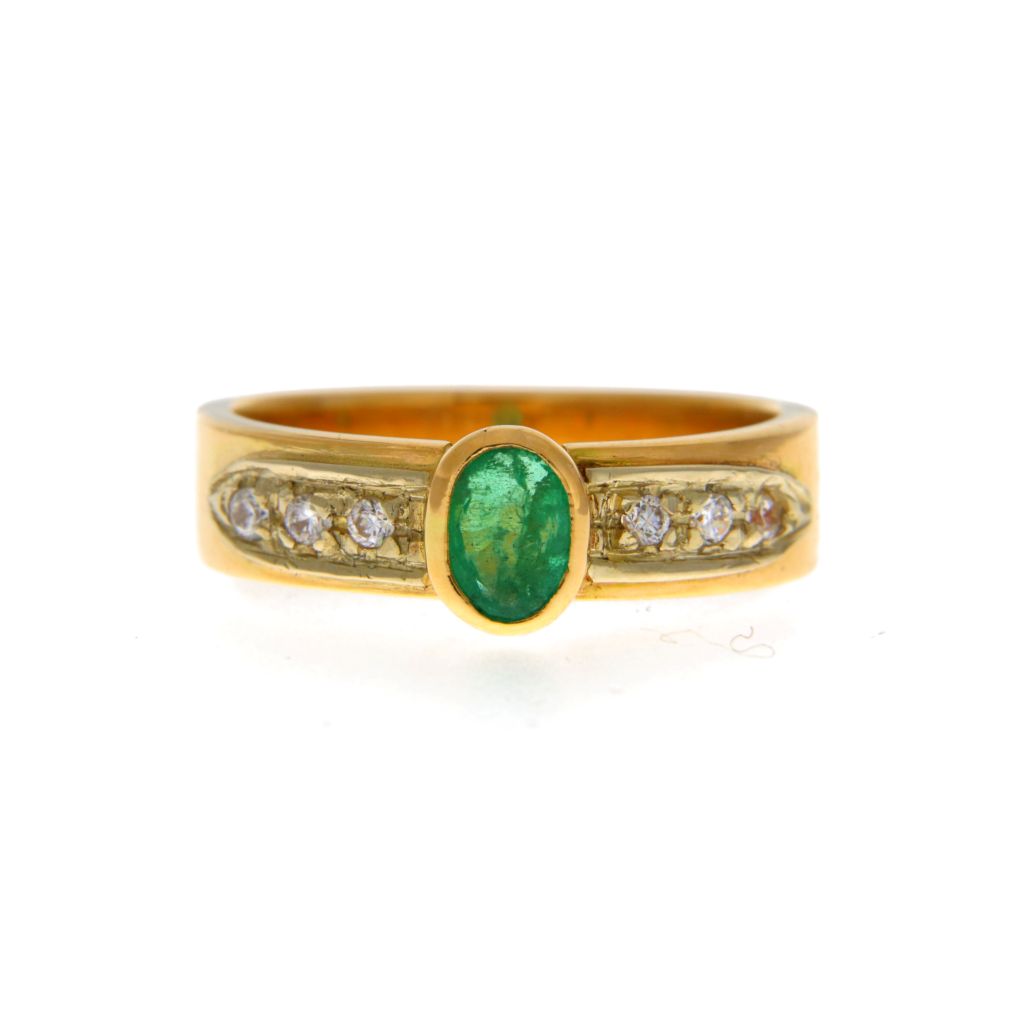 Anello Riviera Pietra Verde e Bianche