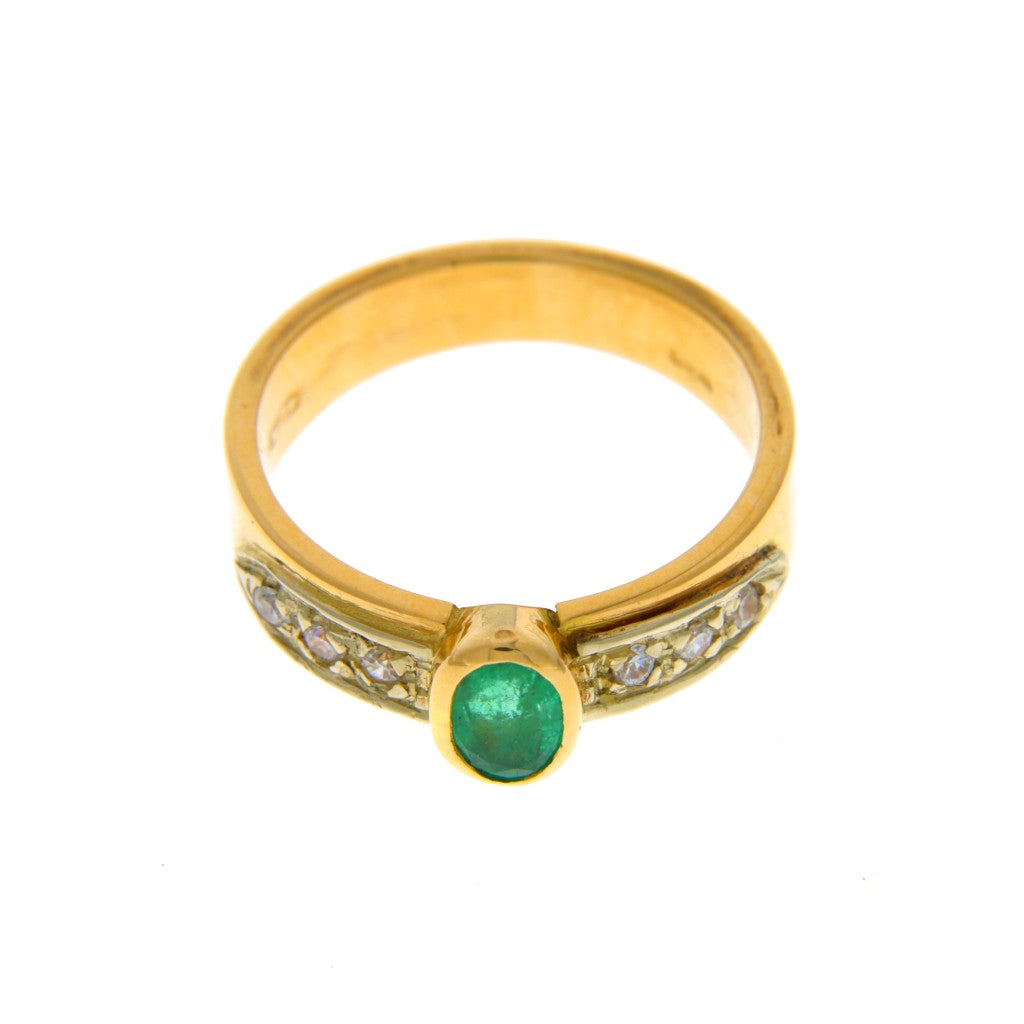 Anello Riviera Pietra Verde e Bianche