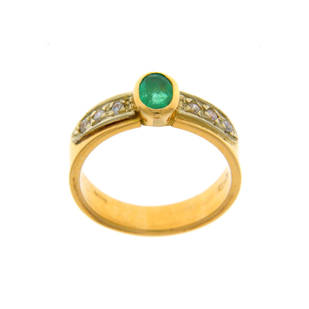 Anello Riviera Pietra Verde e Bianche