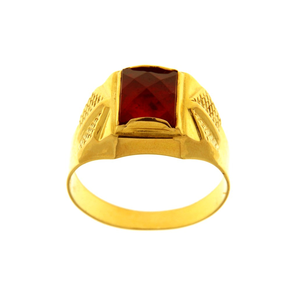 Anello Sigillo con Pietra Rossa
