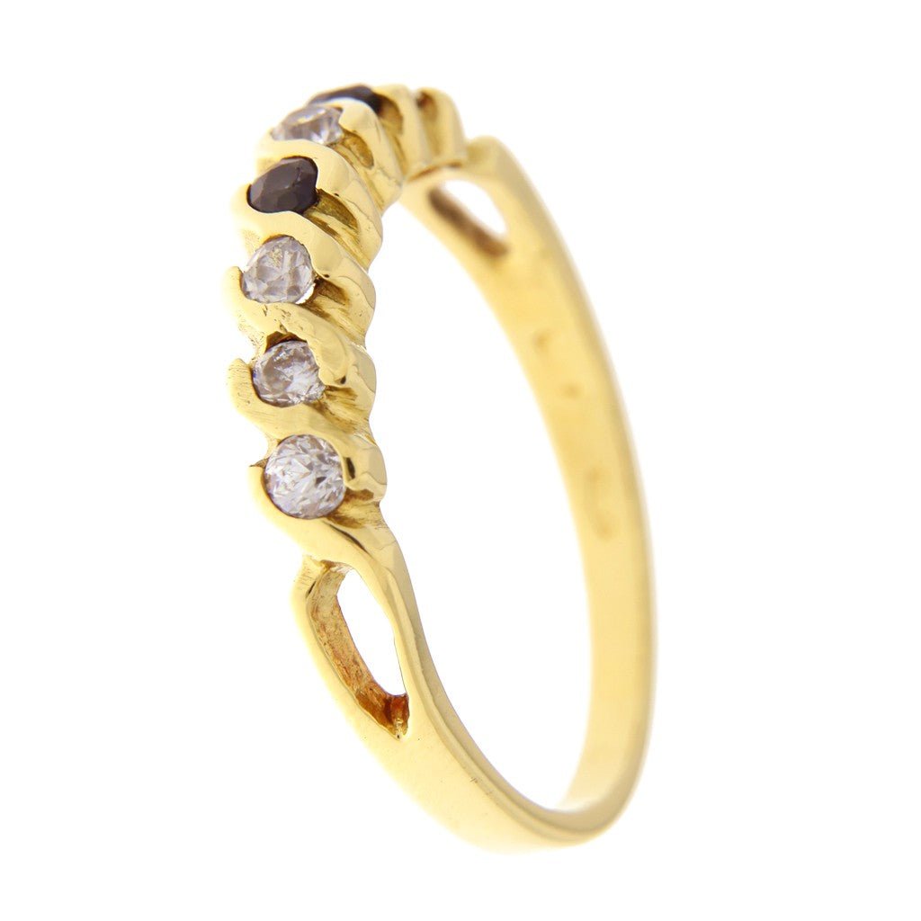 Anello Riviera con Pietre Blu e Bianche