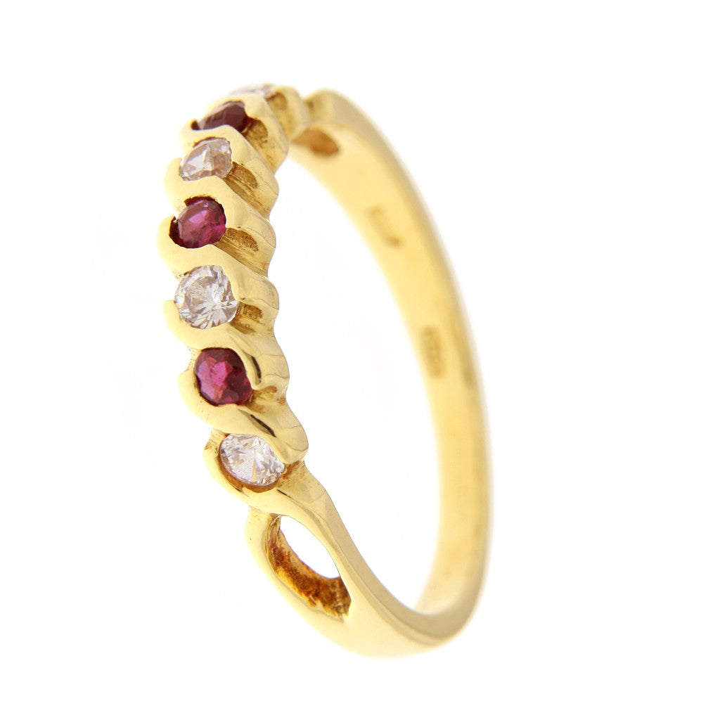 Anello Riviera con Pietre Rosa e Bianche