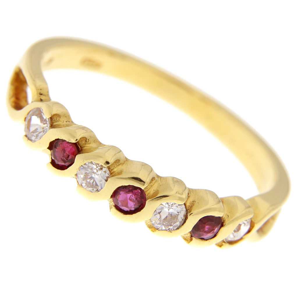 Anello Riviera con Pietre Rosa e Bianche