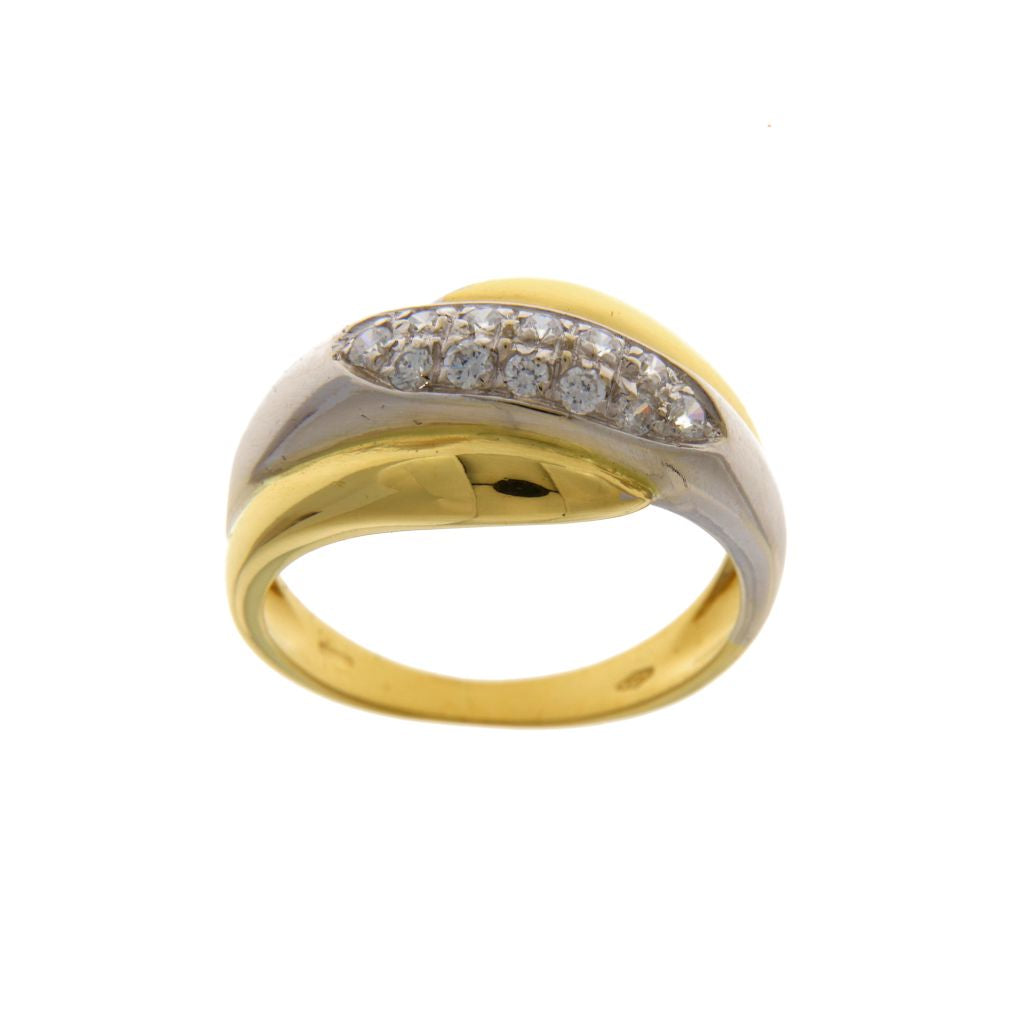 Anello Fascia con Zirconi
