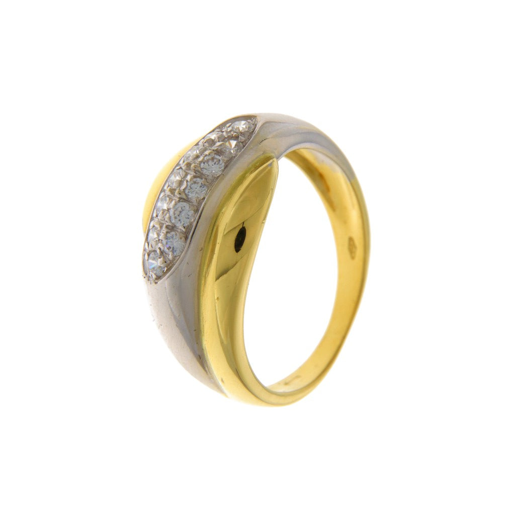 Anello Fascia con Zirconi