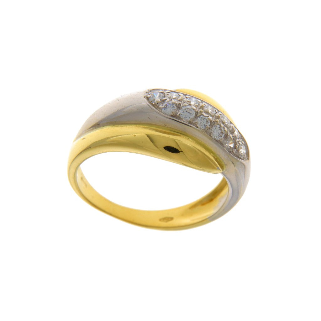 Anello Fascia con Zirconi