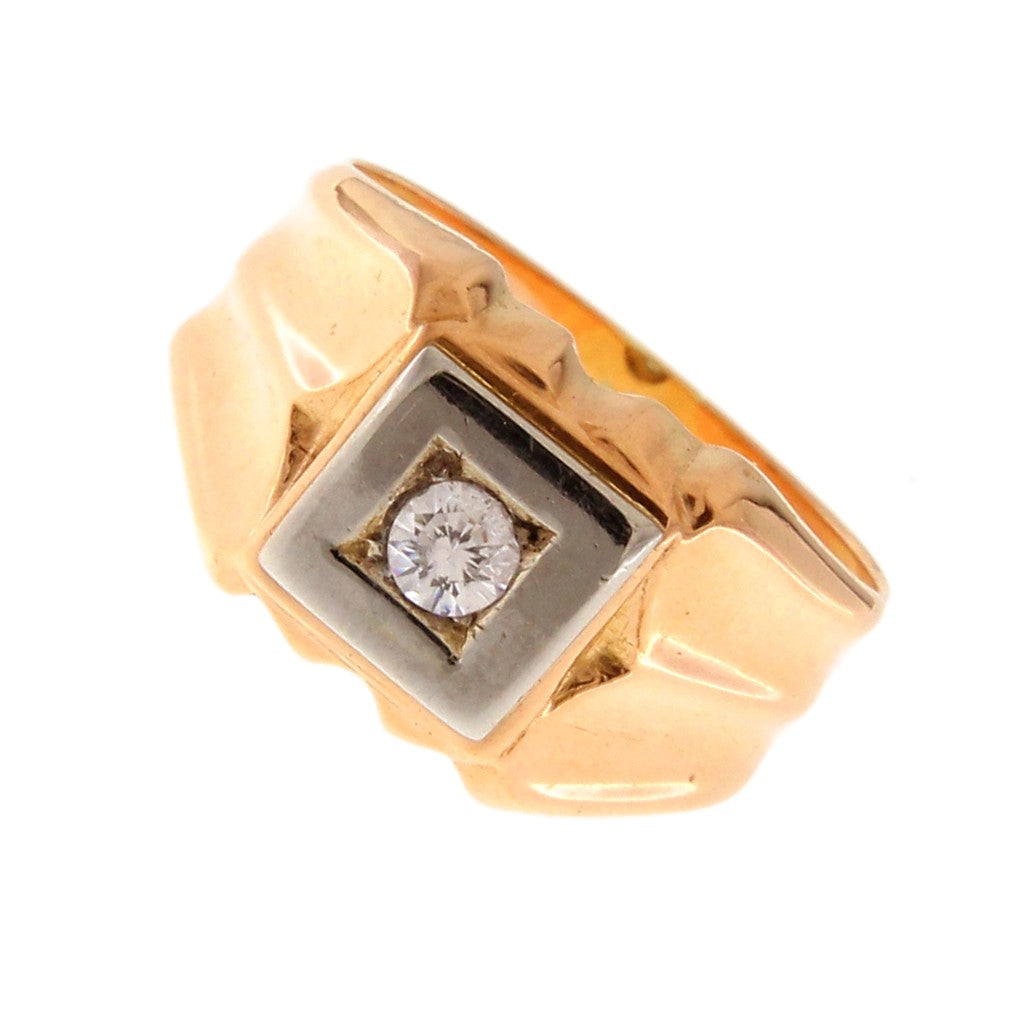 Anello Sigillo con Pietra Bianca