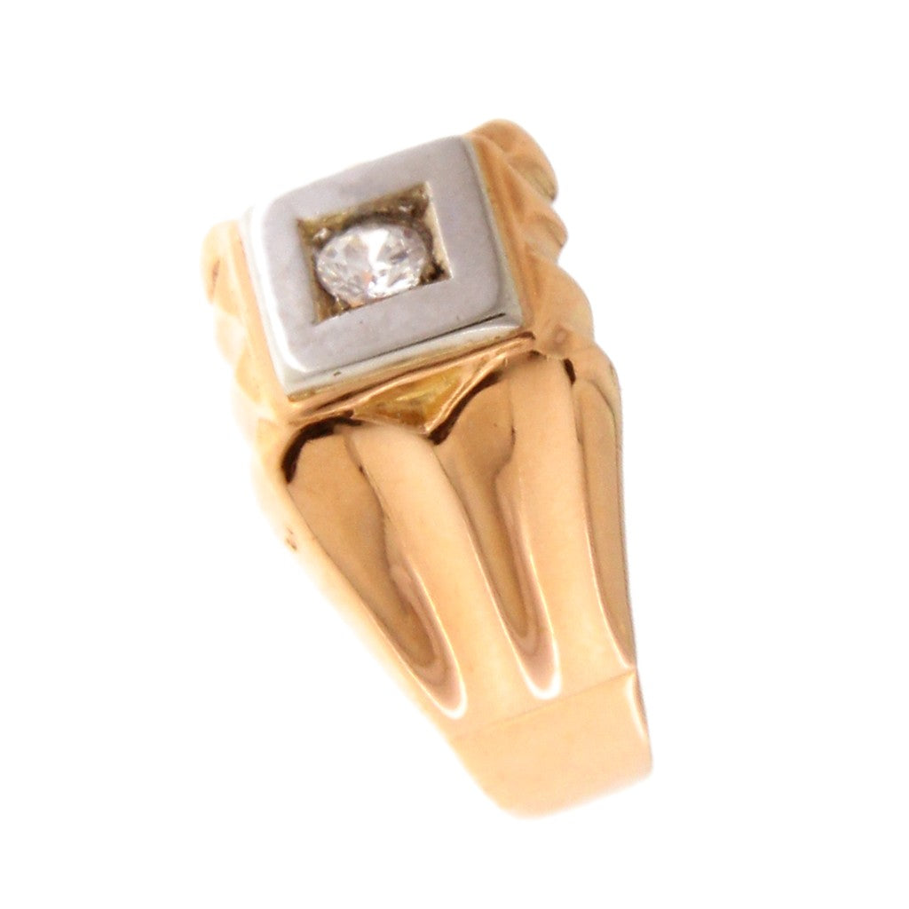Anello Sigillo con Pietra Bianca