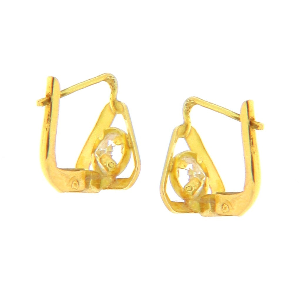 Orecchini Monachelle a Triangolo con Zircone