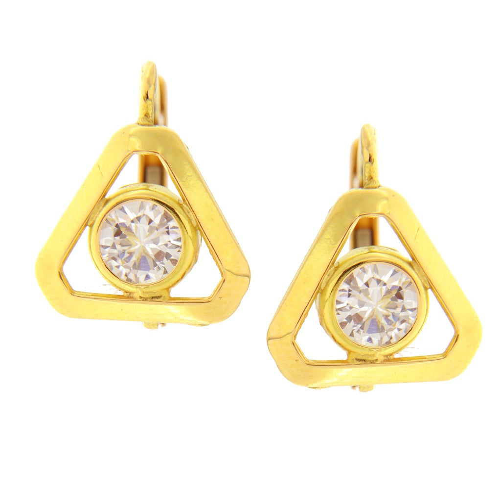 Orecchini Monachelle a Triangolo con Zircone