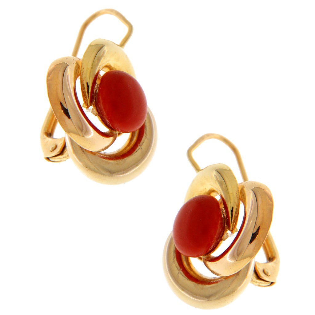 Orecchini a Triquetra con Sfera Rossa