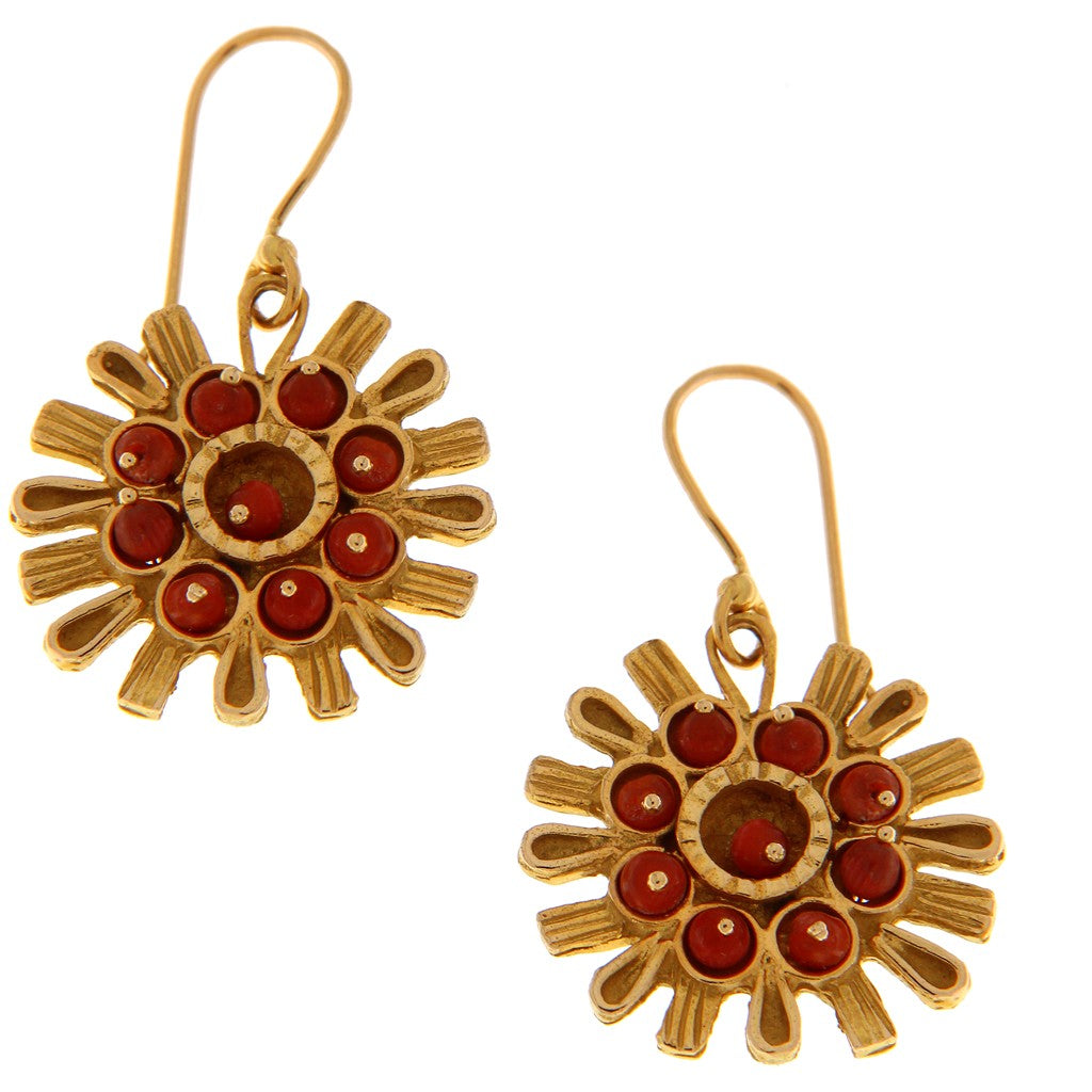Orecchini Monachelle Soli con Sfere Rosse