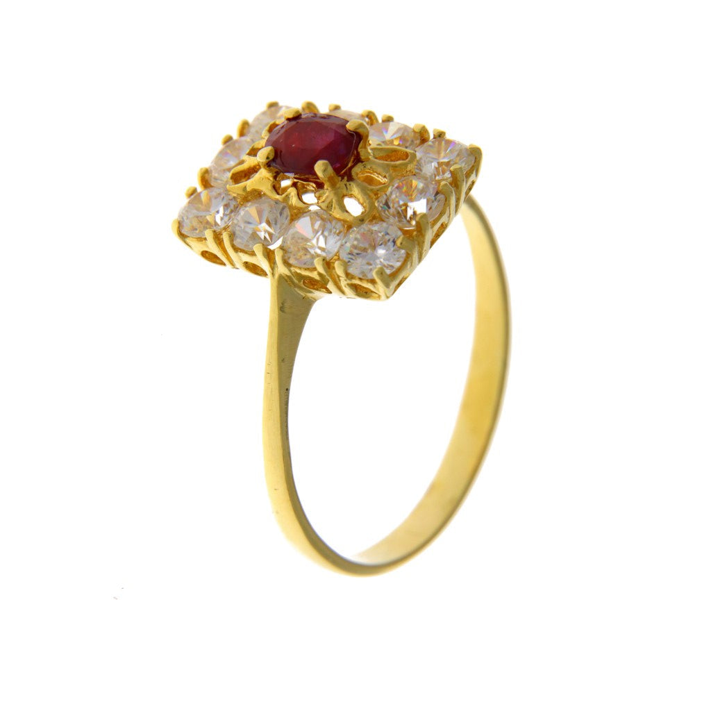 Anello Fiore Rettangolare