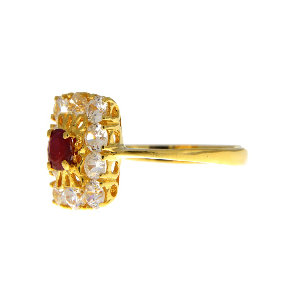 Anello Fiore Rettangolare