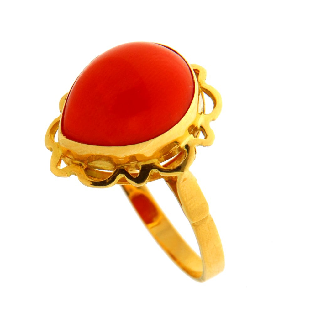 Anello con Pietra Rossa Dura