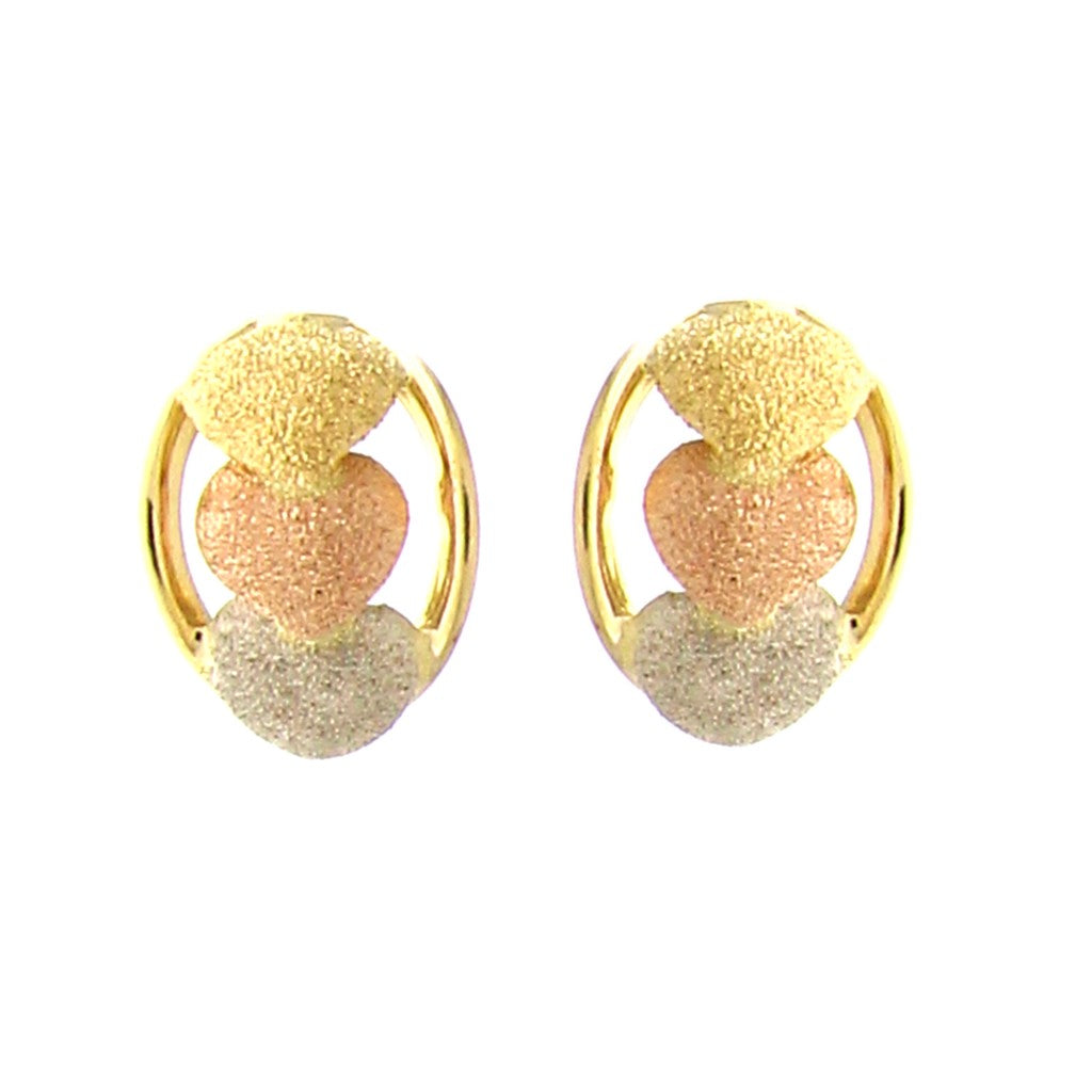 Orecchini Cuori tre ori