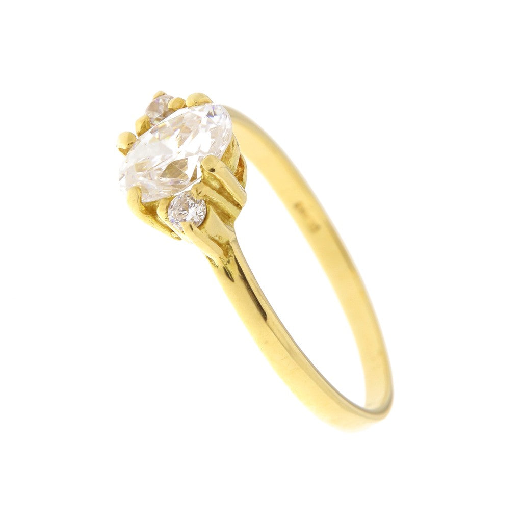 Anello Solitario Pietra Bianca